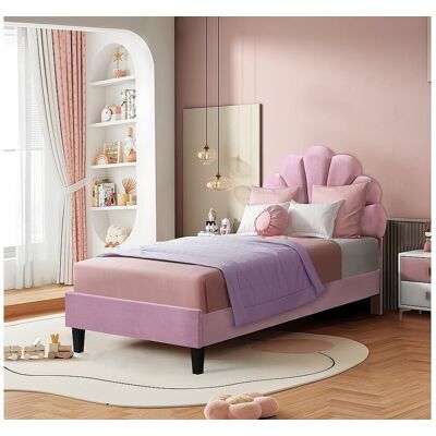 Habitat et jardin Roze fluwelen "Manon" schelpenbed 90x190cm - Elegant en comfortabel ontwerp Habitat et jardin Roze fluwelen "Manon" schelpenbed 90x190cm - Elegant en comfortabel ontwerp