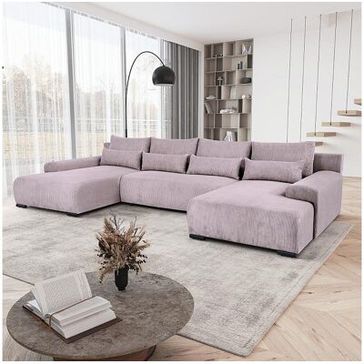 BeautySofa24 WOONLANDSCHAP Benny U roze BeautySofa24 WOONLANDSCHAP Benny U roze