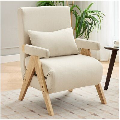 Merax 3-in-1 slaapbank, opvouwbare slaapbank - 64 x 68,5 x 93 cm - linnen stof - met slaapfunctie beige Merax 3-in-1 slaapbank, opvouwbare slaapbank - 64 x 68,5 x 93 cm - linnen stof - met slaapfunctie beige