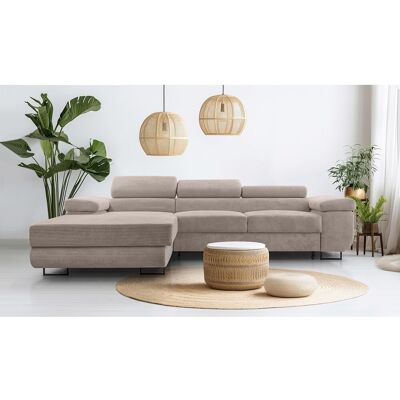 AX LIVING Arborio beige hoekbank 280cm slaapfunctie en opbergruimte L AX LIVING Arborio beige hoekbank 280cm slaapfunctie en opbergruimte L