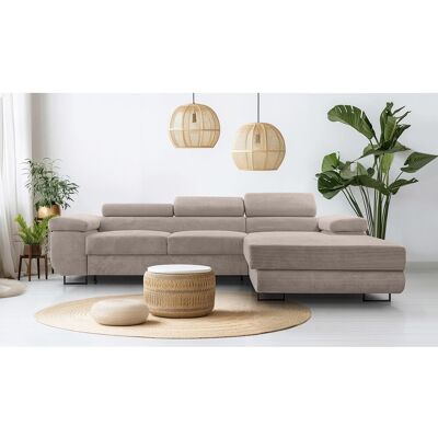 AX LIVING Arborio beige hoekbank 280cm slaapfunctie en opbergruimte R AX LIVING Arborio beige hoekbank 280cm slaapfunctie en opbergruimte R