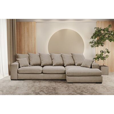 Hoekbank met slaapfunctie en bedstee, L-vormige bank, L-vormige bank Gabon stof Riviera Rechts Beige Hoekbank met slaapfunctie en bedstee, L-vormige bank, L-vormige bank Gabon stof Riviera Rechts Beige