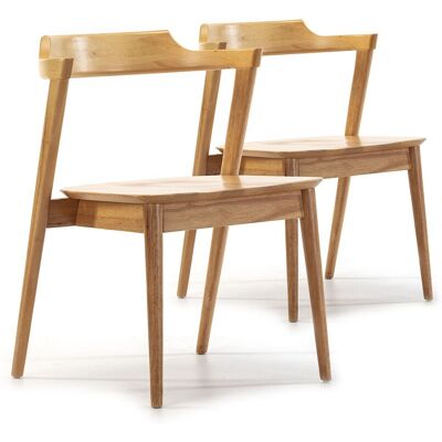 Venus Eettafelsstoelen van massief rubberhout - Hoge rug, Pack van 2, Zelfde kleur Venus Eettafelsstoelen van massief rubberhout - Hoge rug, Pack van 2, Zelfde kleur