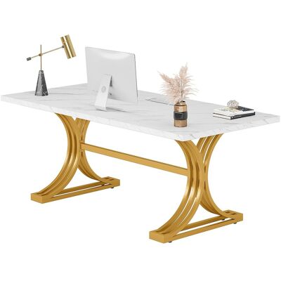 Tribesigns Bureau Computertafel, 160 x 80 x 75 cm Moderne Kantoortafel PC Werktafel Eettafel Tribesigns Bureau Computertafel, 160 x 80 x 75 cm Moderne Kantoortafel PC Werktafel Eettafel