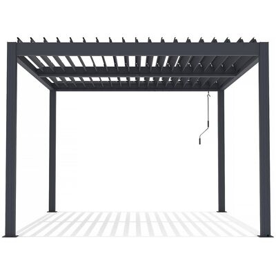 Habitat et jardin Pergola terrasoverkapping zonwering verstelbaar aluminium "Windsor" - 3 x 4 m - Antraciet Habitat et jardin Pergola terrasoverkapping zonwering verstelbaar aluminium "Windsor" - 3 x 4 m - Antraciet