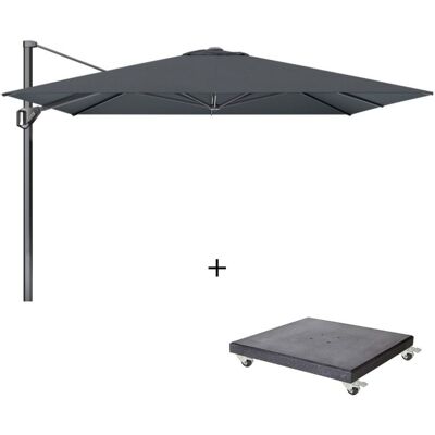 Platinum Challenger T¹ zweefparasol - premium doek 350x350cm met Modena parasolvoet 120kg Faded Black Platinum Challenger T¹ zweefparasol - premium doek 350x350cm met Modena parasolvoet 120kg Faded Black