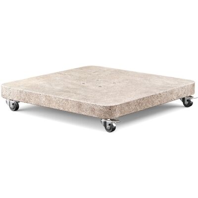 Platinum Venezia ronde hoek parasolvoet 120kg met zwenkwielen graniet beige Platinum Venezia ronde hoek parasolvoet 120kg met zwenkwielen graniet beige
