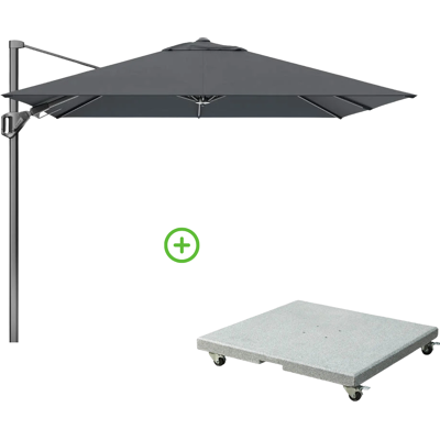 Platinum Voyager T² zweefparasol 270x270cm met Rocca parasolvoet 90kg antraciet Platinum Voyager T² zweefparasol 270x270cm met Rocca parasolvoet 90kg antraciet