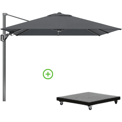 Platinum Voyager T² zweefparasol 270x270cm met Monza parasolvoet 90kg antraciet Platinum Voyager T² zweefparasol 270x270cm met Monza parasolvoet 90kg antraciet