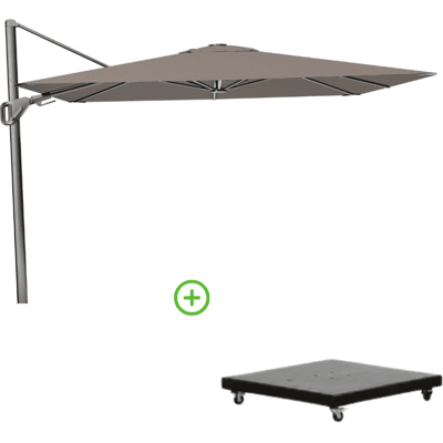 Platinum Nexus T² zweefparasol - premium doek 300x300 met Monza parasolvoet 90kg Havana Platinum Nexus T² zweefparasol - premium doek 300x300 met Monza parasolvoet 90kg Havana