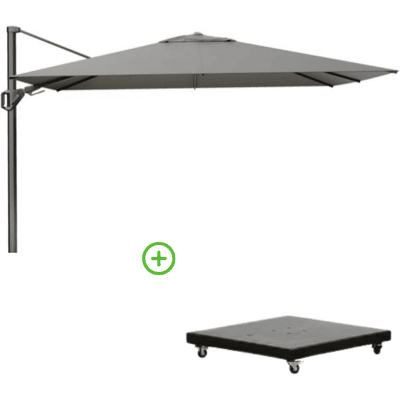Platinum Challenger T² zweefparasol - premium doek 260x350cm met Monza parasolvoet 90kg Manhattan Platinum Challenger T² zweefparasol - premium doek 260x350cm met Monza parasolvoet 90kg Manhattan