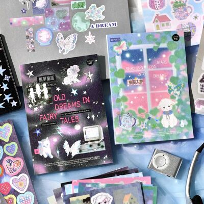 NONE 20 Vellen/Stuk Faded Paradise Serie Holografische Glitter Film Sticker Boek Ins Stijl Journal & Kkaka Photocard Decor Stickers B NONE 20 Vellen/Stuk Faded Paradise Serie Holografische Glitter Film Sticker Boek Ins Stijl Journal & Kkaka Photocard Decor Stickers B