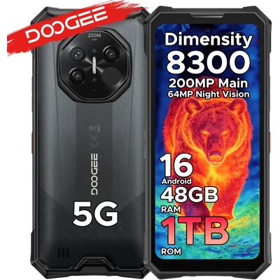 DOOGEE S300 Plus Thermische 5G Robuuste Telefoon Thermische Beeldvorming Dimensity 8300 6.78" 200MP AI Camera 48GB(12+36) RAM 1TB ROM 11000mAh Batterij Android 16 66W Snelladen Smartphone 12GB 1TB Silver DOOGEE S300 Plus Thermische 5G Robuuste Telefoon Thermische Beeldvorming Dimensity 8300 6.78" 200MP AI Camera 48GB(12+36) RAM 1TB ROM 11000mAh Batterij Android 16 66W Snelladen Smartphone 12GB 1TB Silver