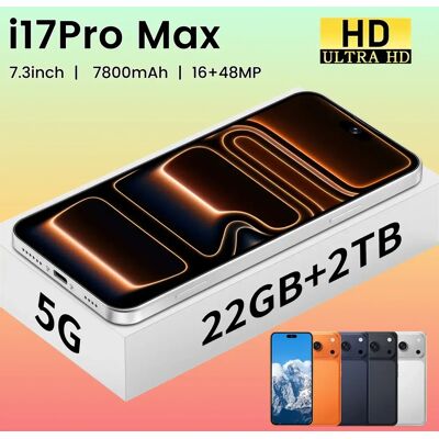 CHOTOG Smartphone 5G 17 Pro Max Mobiele Telefoons Smartphone Android 7.3 Volledig Scherm 22GB 2TB 7800mAh Ontgrendeld Dual SIM Wereldwijde Mobiele Telefoon Zwart CHOTOG Smartphone 5G 17 Pro Max Mobiele Telefoons Smartphone Android 7.3 Volledig Scherm 22GB 2TB 7800mAh Ontgrendeld Dual SIM Wereldwijde Mobiele Telefoon Zwart
