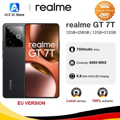 Europese versie van de realme GT 7T 5G AI-smartphone met MTK Dimensity 8400, maximaal 6,8-inch AMOLED-scherm, 7000 mAh-batterij en 120 W-oplaadfunctie zwart Europese versie van de realme GT 7T 5G AI-smartphone met MTK Dimensity 8400, maximaal 6,8-inch AMOLED-scherm, 7000 mAh-batterij en 120 W-oplaadfunctie zwart