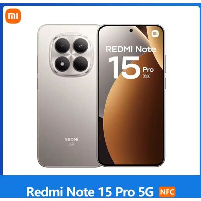 Xiaomi Redmi Note 15 Pro 5G, NFC, AMOLED-scherm 1,5K CrystalRes van 6,83 inch, 120 Hz, 200 MP camera, 6580 mAh batterij, IP68 Titanium Color Xiaomi Redmi Note 15 Pro 5G, NFC, AMOLED-scherm 1,5K CrystalRes van 6,83 inch, 120 Hz, 200 MP camera, 6580 mAh batterij, IP68 Titanium Color