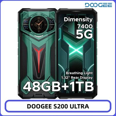 DOOGEE S200 Ultra 5G Robuuste Telefoon 48GB+1TB Lichteffect 1.34" Achterdisplay Dimensity 7400 11000mAh 66W Batterij NFC Smartphone 12GB 1TB Black DOOGEE S200 Ultra 5G Robuuste Telefoon 48GB+1TB Lichteffect 1.34" Achterdisplay Dimensity 7400 11000mAh 66W Batterij NFC Smartphone 12GB 1TB Black