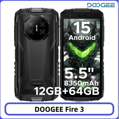 DOOGEE Fire 3 Robuuste Telefoon 5,5" HD+ Scherm 12GB+64GB 8350mAh Batterij 13MP Camera Widevine L1 NFC IP68 Android 15 Mobiele Telefoon 3GB 64GB Green DOOGEE Fire 3 Robuuste Telefoon 5,5" HD+ Scherm 12GB+64GB 8350mAh Batterij 13MP Camera Widevine L1 NFC IP68 Android 15 Mobiele Telefoon 3GB 64GB Green