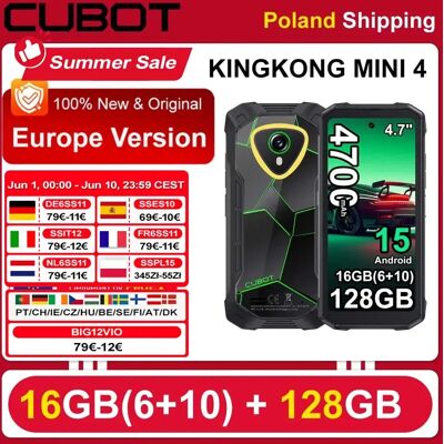 Verzending vanuit Polen: Cubot KingKong Mini 4 6GB+128GB Mini Robuuste Smartphone 4,7-inch 90Hz Scherm 4700mAh NFC 48MP Android 15 6GB+128GB Grey Verzending vanuit Polen: Cubot KingKong Mini 4 6GB+128GB Mini Robuuste Smartphone 4,7-inch 90Hz Scherm 4700mAh NFC 48MP Android 15 6GB+128GB Grey