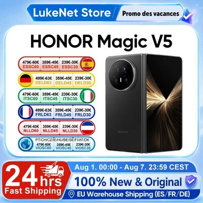 HONOR Magic V5 Global Version Originele Snapdragon 8 Elite 5G Smartphone Dubbel HDR OLED Scherm 5820mAh 7.95" 66W SuperCharge Black HONOR Magic V5 Global Version Originele Snapdragon 8 Elite 5G Smartphone Dubbel HDR OLED Scherm 5820mAh 7.95" 66W SuperCharge Black