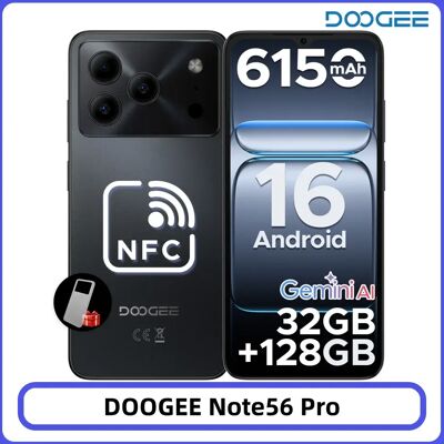DOOGEE Note56 Pro Smartphone Android 16 32GB+128GB 6150mAh Batterij 6.56'' 90Hz Scherm Gemini AI NFC Widevine L1 Mobiele Telefoon 4GB 128GB Green DOOGEE Note56 Pro Smartphone Android 16 32GB+128GB 6150mAh Batterij 6.56'' 90Hz Scherm Gemini AI NFC Widevine L1 Mobiele Telefoon 4GB 128GB Green