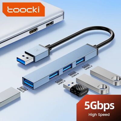 Toocki USB3.0 Multiport HUB 4-poorten USB-A Splitter Hoge snelheid USB Expander Adapter voor muis Toetsenbord MacBook Laptop Accessoires Blue Toocki USB3.0 Multiport HUB 4-poorten USB-A Splitter Hoge snelheid USB Expander Adapter voor muis Toetsenbord MacBook Laptop Accessoires Blue