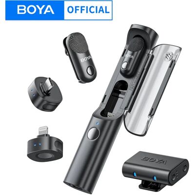 BOYA Magic Draadloze Lavalier Microfoon 4-in-1 Microfoon voor iPhone, Android, USB-C Telefoon, Camera voor Interview en Live Streaming BOYA Magic-02 BOYA Magic Draadloze Lavalier Microfoon 4-in-1 Microfoon voor iPhone, Android, USB-C Telefoon, Camera voor Interview en Live Streaming BOYA Magic-02