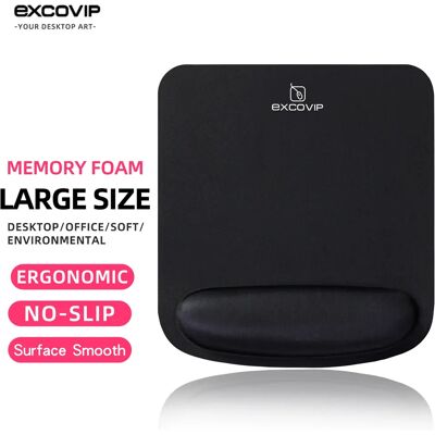 EXCO muismat met traagschuim polssteun rust ergonomische comfortabele kantoor muismat antislip rubberen basis voor computer thuis Silver EXCO muismat met traagschuim polssteun rust ergonomische comfortabele kantoor muismat antislip rubberen basis voor computer thuis Silver