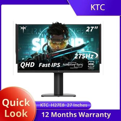 KTC H27E8 27' QHD Gaming Monitor, 2560x1440 Fast IPS, 275Hz verversingsfrequentie (OC), 1ms MPRT, HDR400, 100% SRGB, 400 Nits, FreeSync/G-Sync compatibel, in hoogte/kantelbaar/draaibaar verstelbaar, zwart KTC H27E8 27' QHD Gaming Monitor, 2560x1440 Fast IPS, 275Hz verversingsfrequentie (OC), 1ms MPRT, HDR400, 100% SRGB, 400 Nits, FreeSync/G-Sync compatibel, in hoogte/kantelbaar/draaibaar verstelbaar, zwart