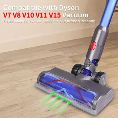 Blossom Stofzuigerkop Voor Dyson V7 V8 V10 V11 V15 Met Groene LED Koplamp en Roller Borstel Vervangende onderdelen Blue Blossom Stofzuigerkop Voor Dyson V7 V8 V10 V11 V15 Met Groene LED Koplamp en Roller Borstel Vervangende onderdelen Blue