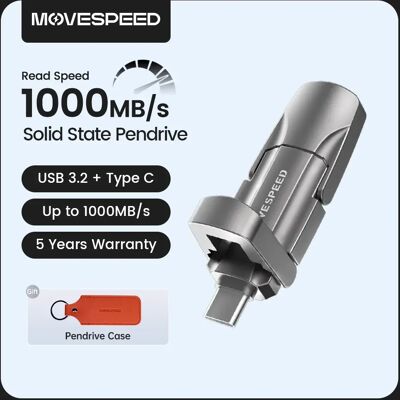 MOVESPEED 1000 MB/s Solid State Pen Drive USB3.2 Gen 2 Type C Flash Drive 1 TB 512 GB 256 GB 128 GB Pendrive voor PC Smartphone Tablet Gray MOVESPEED 1000 MB/s Solid State Pen Drive USB3.2 Gen 2 Type C Flash Drive 1 TB 512 GB 256 GB 128 GB Pendrive voor PC Smartphone Tablet Gray
