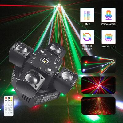 NONE 4-armige Mini Moving Head DJ-licht 48W Disco Lights Cabezas LED DMX512 Beam Strobe Effect RGBW Party Night Club Podiumlicht NONE 4-armige Mini Moving Head DJ-licht 48W Disco Lights Cabezas LED DMX512 Beam Strobe Effect RGBW Party Night Club Podiumlicht