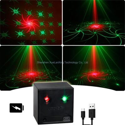 NONE Oplaadbare batterij R&G-laserprojector Disco DJ-licht 64 patronen Dance Bar Party Car Effect Kerstversiering Podiumlamp E01 NONE Oplaadbare batterij R&G-laserprojector Disco DJ-licht 64 patronen Dance Bar Party Car Effect Kerstversiering Podiumlamp E01