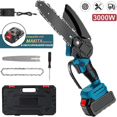 OWJHE Mini 6 Inch Elektrische Kettingzaag Handheld Draagbare Kettingzaag Boom Houtmes Mes Tuin Elektrisch Gereedschap Voor Makita 18V Batterij Pin With 1X Battery OWJHE Mini 6 Inch Elektrische Kettingzaag Handheld Draagbare Kettingzaag Boom Houtmes Mes Tuin Elektrisch Gereedschap Voor Makita 18V Batterij Pin With 1X Battery