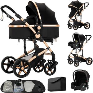 NONE Deluxe babyreissysteem kinderwagen met wieg en autostoeltje - Snel opvouwbaar met één hand, lichtgewicht en draagbaar voor avonturen XV9-CHOCOLATE NONE Deluxe babyreissysteem kinderwagen met wieg en autostoeltje - Snel opvouwbaar met één hand, lichtgewicht en draagbaar voor avonturen XV9-CHOCOLATE