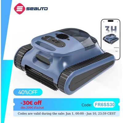 Seauto Draadloze Zwembadrobotstofzuiger Wandklimmende 45000Pa Krachtige Zuigkracht voor Bovengrondse & Inground Zwembaden tot 2000 m² ft. Space Gray Seauto Draadloze Zwembadrobotstofzuiger Wandklimmende 45000Pa Krachtige Zuigkracht voor Bovengrondse & Inground Zwembaden tot 2000 m² ft. Space Gray