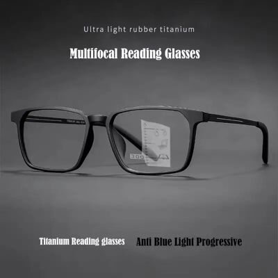 EIDEHUA Hoge Kwaliteit Puur Titanium Progressieve Multi Focus Leesbril Mannen Anti Blauw Licht Presbyopie Brillen Dioptrie +1.0 Tot +4 EIDEHUA Hoge Kwaliteit Puur Titanium Progressieve Multi Focus Leesbril Mannen Anti Blauw Licht Presbyopie Brillen Dioptrie +1.0 Tot +4