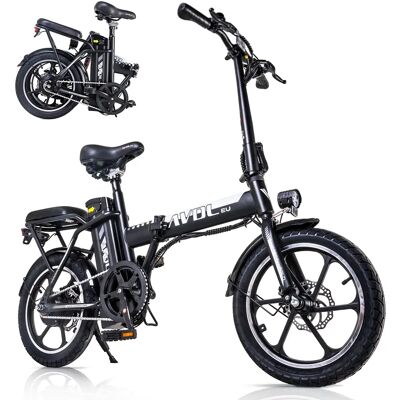 AVDLEU E-bike 16 inch, uitgerust met een 36V 11.4Ah accu en een 250W motor. Bereikt snelheden tot 25 km/u met een actieradius van 35-50 km. A10-WH AVDLEU E-bike 16 inch, uitgerust met een 36V 11.4Ah accu en een 250W motor. Bereikt snelheden tot 25 km/u met een actieradius van 35-50 km. A10-WH
