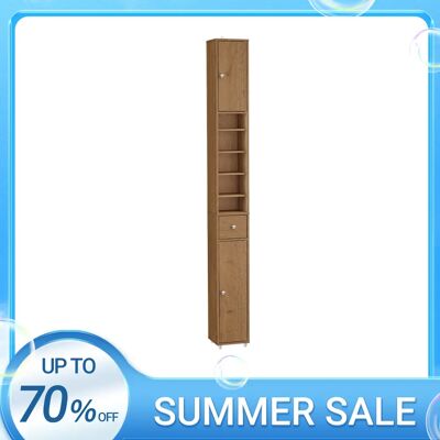 SoBuy BZR34 badkamerkast hoge kast smalle badkamerkast voor kleine badkamers met verstelbare planken badkamer 20x20x180 Cedarwood SoBuy BZR34 badkamerkast hoge kast smalle badkamerkast voor kleine badkamers met verstelbare planken badkamer 20x20x180 Cedarwood