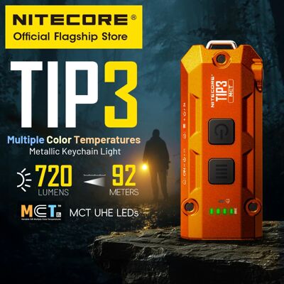 NITECORE TIP3 EDC-sleutelhangerlamp 720 lumen Mini USB-C oplaadbare zaklamp Meerdere kleurtemperaturen 30 g Ultralichtgewicht NITECORE TIP3 EDC-sleutelhangerlamp 720 lumen Mini USB-C oplaadbare zaklamp Meerdere kleurtemperaturen 30 g Ultralichtgewicht