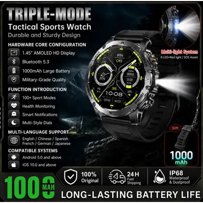 NONE 2026 Sport Smartwatch voor Heren, 1.85" HD IPS Scherm, Bluetooth Oproepen, 110+ Sportmodi, Hartslagmeter, Fitness Tracker, Smartwatch voor Android en iOS black steel belt NONE 2026 Sport Smartwatch voor Heren, 1.85" HD IPS Scherm, Bluetooth Oproepen, 110+ Sportmodi, Hartslagmeter, Fitness Tracker, Smartwatch voor Android en iOS black steel belt