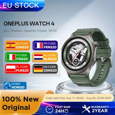 OnePlus Watch 4 Smartwatch 47 mm 32 GB ROM 2 GB RAM Bluetooth NFC GPS Smartwatch 646 mAh tot 16 dagen batterijduur, 1,5 inch LTPO OLED 3000 nits Snapdragon W5 Wear OS 6.0 IP69 5ATM Green OnePlus Watch 4 Smartwatch 47 mm 32 GB ROM 2 GB RAM Bluetooth NFC GPS Smartwatch 646 mAh tot 16 dagen batterijduur, 1,5 inch LTPO OLED 3000 nits Snapdragon W5 Wear OS 6.0 IP69 5ATM Green