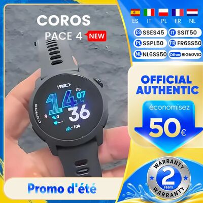 COROS Pace 4 Sport Smartwatch Black Silicone COROS Pace 4 Sport Smartwatch Black Silicone