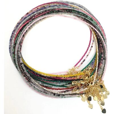 Gefacetteerde edelstenen 2-3mm kralen ketting armband kristal kwarts agaat labradoriet amazon choker mannen vrouwen sieraden feest cadeau Gefacetteerde edelstenen 2-3mm kralen ketting armband kristal kwarts agaat labradoriet amazon choker mannen vrouwen sieraden feest cadeau