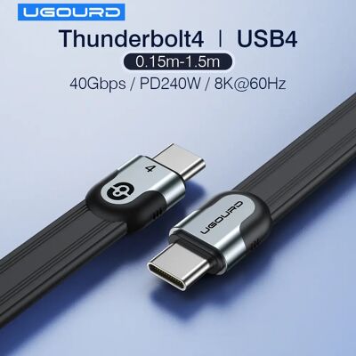 UGOURD 40 Gbps Thunderbolt 4 USB C volledige functionele kabel Platte USB 4 datumkabel 0,15 m 1 m 8K PD 240 W snoer voor Thunderbolt3 iPhone 15/16 SSD 40Gbps PD240W 8K UGOURD 40 Gbps Thunderbolt 4 USB C volledige functionele kabel Platte USB 4 datumkabel 0,15 m 1 m 8K PD 240 W snoer voor Thunderbolt3 iPhone 15/16 SSD 40Gbps PD240W 8K