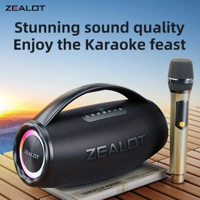 Zealot-S97 Karaoke Draagbaar Bluetooth 5.3 Speaker Systeem met 1-2 Draadloze Microfoons, Cadeau voor Thuis, Familie, Festival, Verjaardag 1 microphone Zealot-S97 Karaoke Draagbaar Bluetooth 5.3 Speaker Systeem met 1-2 Draadloze Microfoons, Cadeau voor Thuis, Familie, Festival, Verjaardag 1 microphone