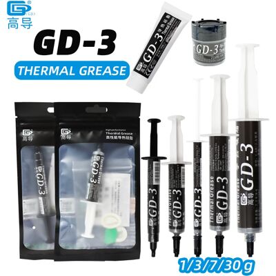 GD-3 Thermische Pasta Prestatie 1/3/7/15/30g Grijs 7.5W/m-k Voor CPU GPU Koellichaam Koeling Koelvloeistof Vet Compound Siliconen CN SY BB GD-3-SY15 15g-2 PCS GD-3 Thermische Pasta Prestatie 1/3/7/15/30g Grijs 7.5W/m-k Voor CPU GPU Koellichaam Koeling Koelvloeistof Vet Compound Siliconen CN SY BB GD-3-SY15 15g-2 PCS