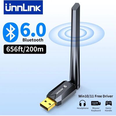Unnlink USB Bluetooth-adapter, Bluetooth 6.0-dongle voor pc Windows 10/11, Bluetooth-ontvanger voor muizen, toetsenbord, hoofdtelefoonluidspreker 20 Meters Unnlink USB Bluetooth-adapter, Bluetooth 6.0-dongle voor pc Windows 10/11, Bluetooth-ontvanger voor muizen, toetsenbord, hoofdtelefoonluidspreker 20 Meters