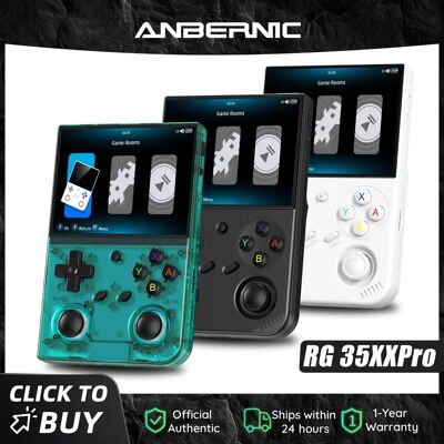 Anbernic RG35XXPRO 64-bit handheld gameconsole, 3,5'' IPS-scherm, Linux-systeem, draagbare simulator, 64GB, HD-uitgang Transparent Teal Anbernic RG35XXPRO 64-bit handheld gameconsole, 3,5'' IPS-scherm, Linux-systeem, draagbare simulator, 64GB, HD-uitgang Transparent Teal