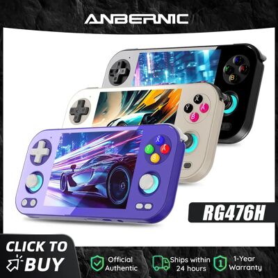 Anbernic RG476H Retro Game Console met 4,7-inch LTPS In-Cell Display, Android 13, Unisoc T820 processor, videogames, RG476H streaming Black Anbernic RG476H Retro Game Console met 4,7-inch LTPS In-Cell Display, Android 13, Unisoc T820 processor, videogames, RG476H streaming Black